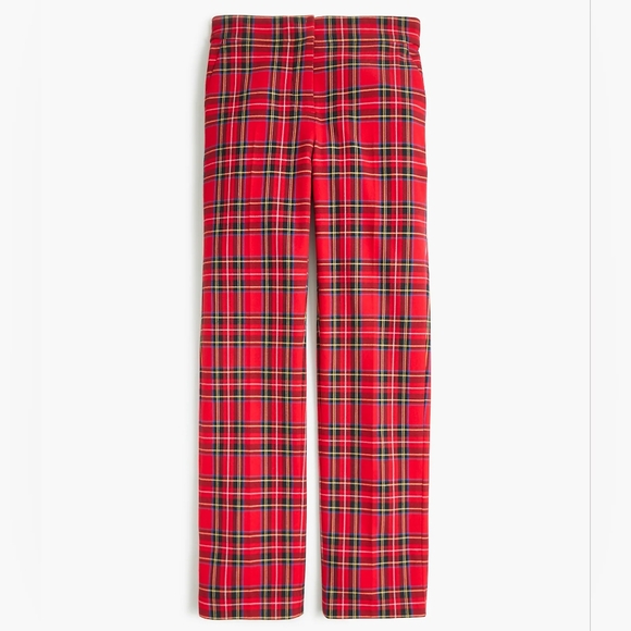 New! J.Crew Tall 4 Crop Straight-Leg Red Stewart Tartan Plaid Stretch Cotton NWT - Picture 1 of 10